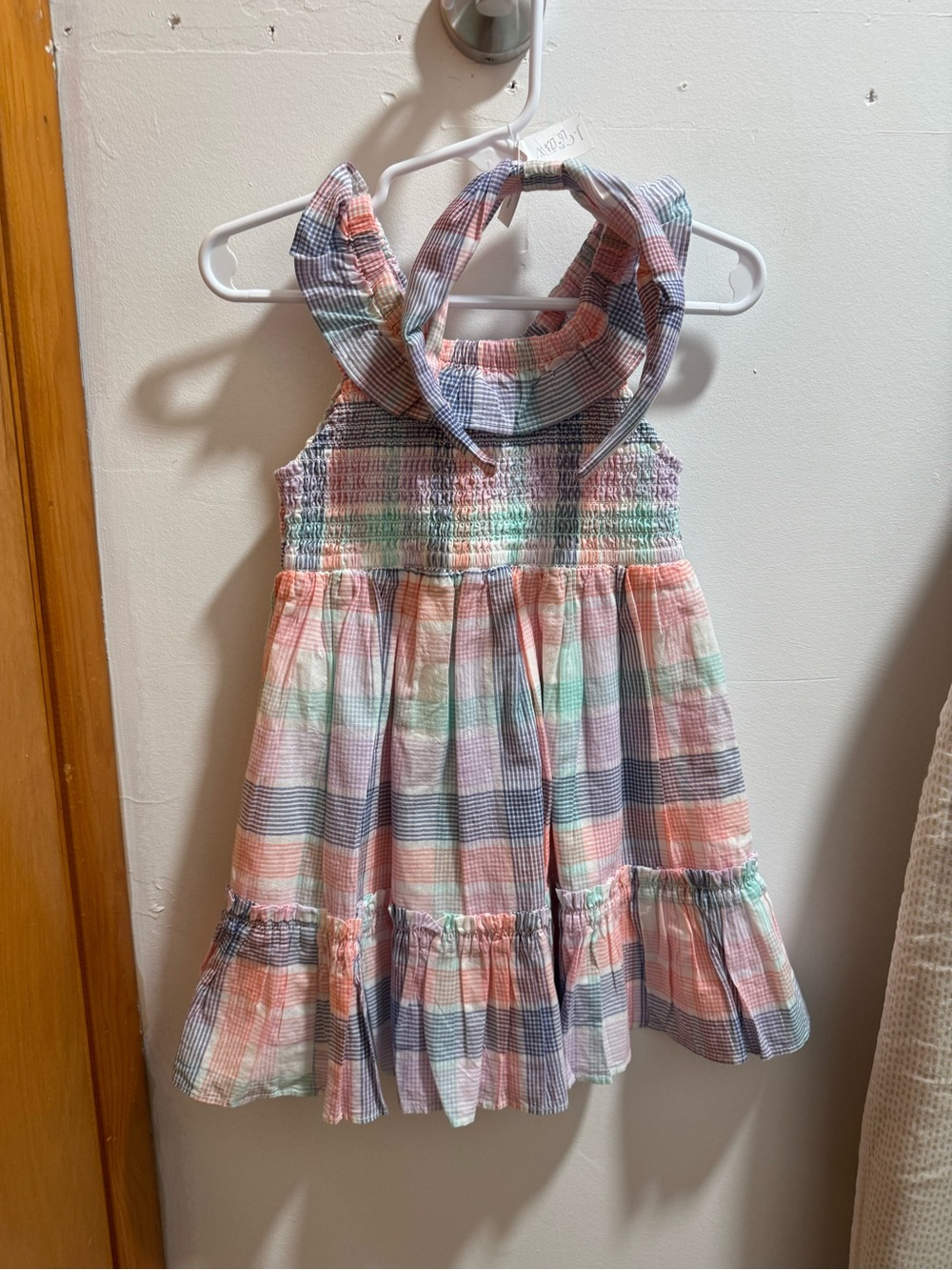 CREWCUTS matching smocked dress and headband toddler